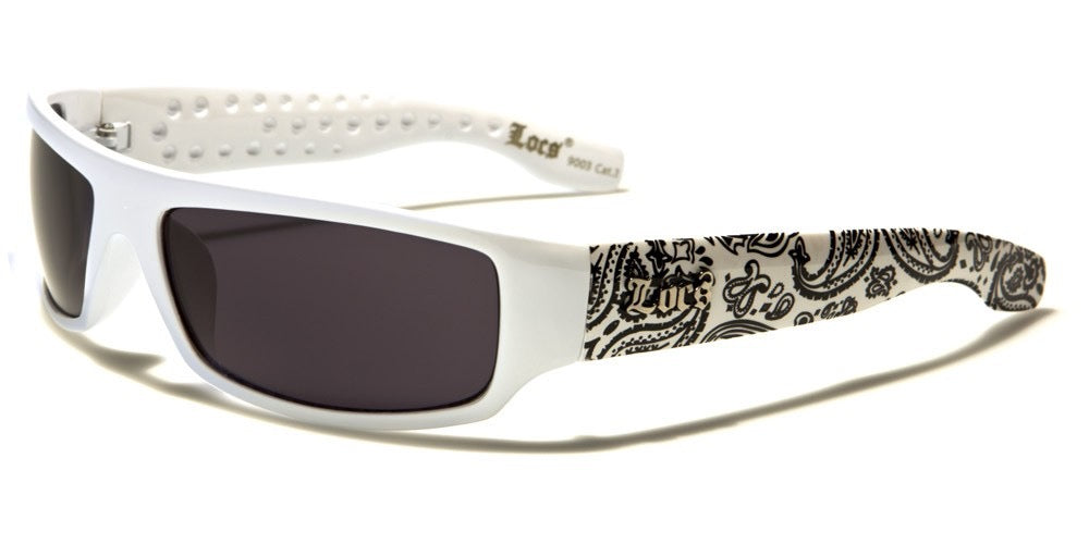 LOCS SUNGLASSES - WHITE FRAME WITH BANDANA