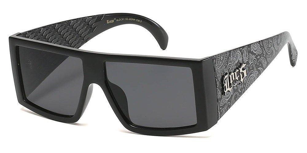 LOCS SUNGLASSES (BANDANA OUTSIDE ARM BLACK)