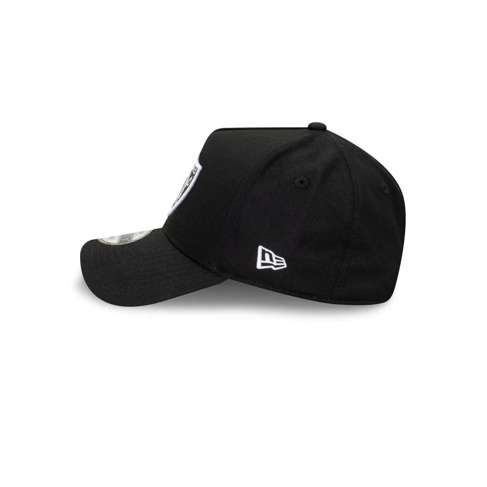 NEW ERA 940 A-FRAME RAIDERS CAP - BLACK WHITE