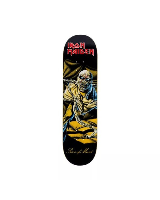 ZERO SKATEBOARDS x Iron Maiden Piece Of Mind Skateboard Deck 8.375" Made in Mexico Rare!! Gold