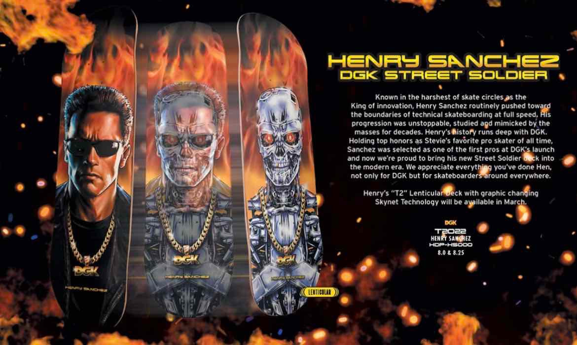 DGK Deck Terminator 2 Sanchez Lenticular 8.25