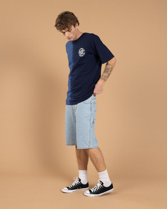 Santa Cruz Classic Dot Carpenter Jean Shorts Mens Light Indigo