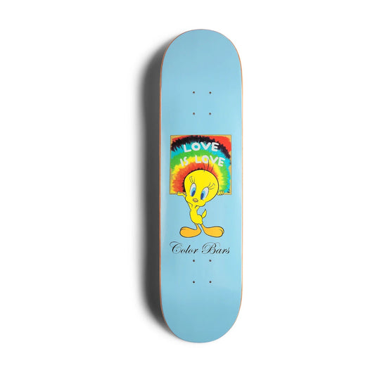 Color Bars x Looney Tunes Love is Love Tweety Bird Skateboard deck 8.25" rare!