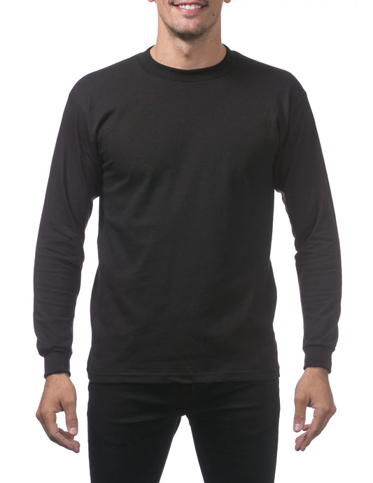 Pro Club Long Sleeve Heavyweight Tee Shirt Mens's Black