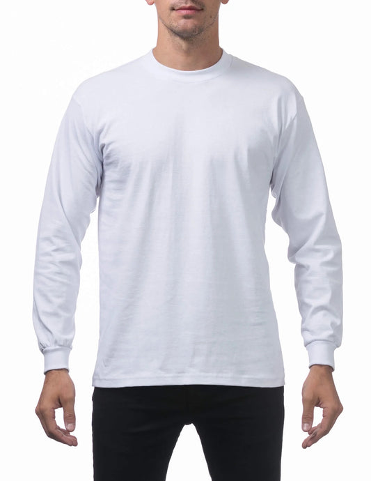 Pro Club Long Sleeve Heavyweight Tee Shirt Mens's White