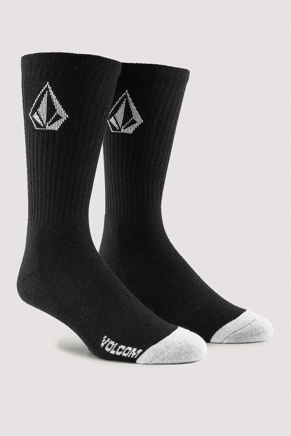 VOLCOM FULL STONE SOCKS 3PK MEN'S BLACK Size 9-12