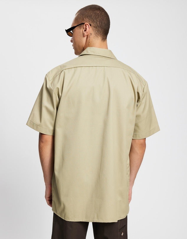 Dickies Short Sleeve Button Down Shirt Khaki