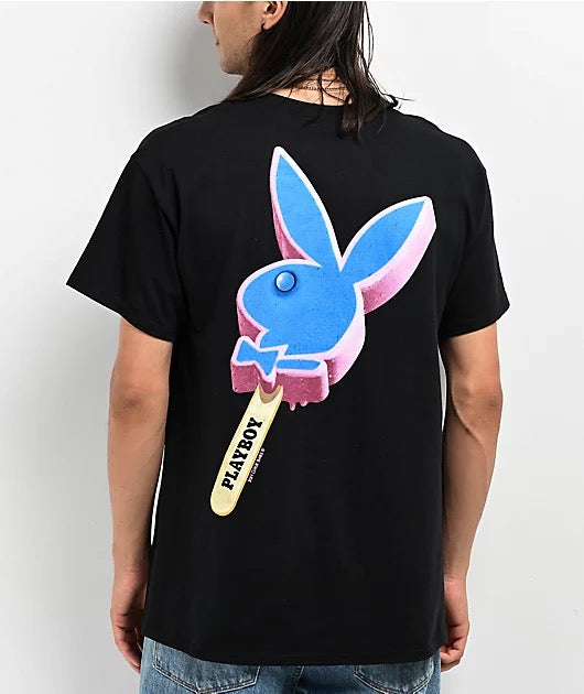 Playboy Color Bars x Playboy Ice Cream Black T-Shirt