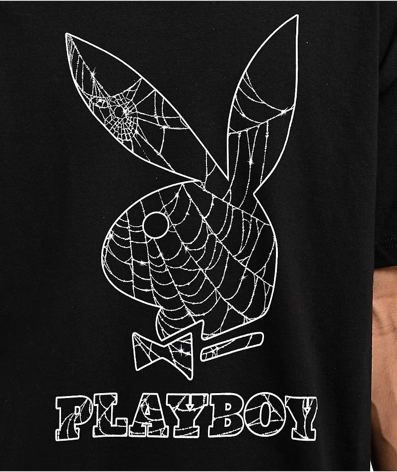 Playboy Color Bars x Playboy Spider Web Black T-Shirt