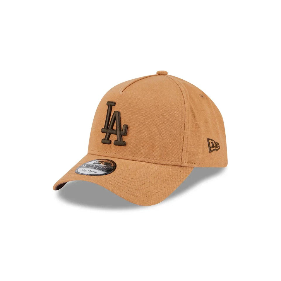 NEW ERA LOS ANGELES DODGERS WASHED CANVAS BRONZE 9FORTY A-FRAME SNAPBACK