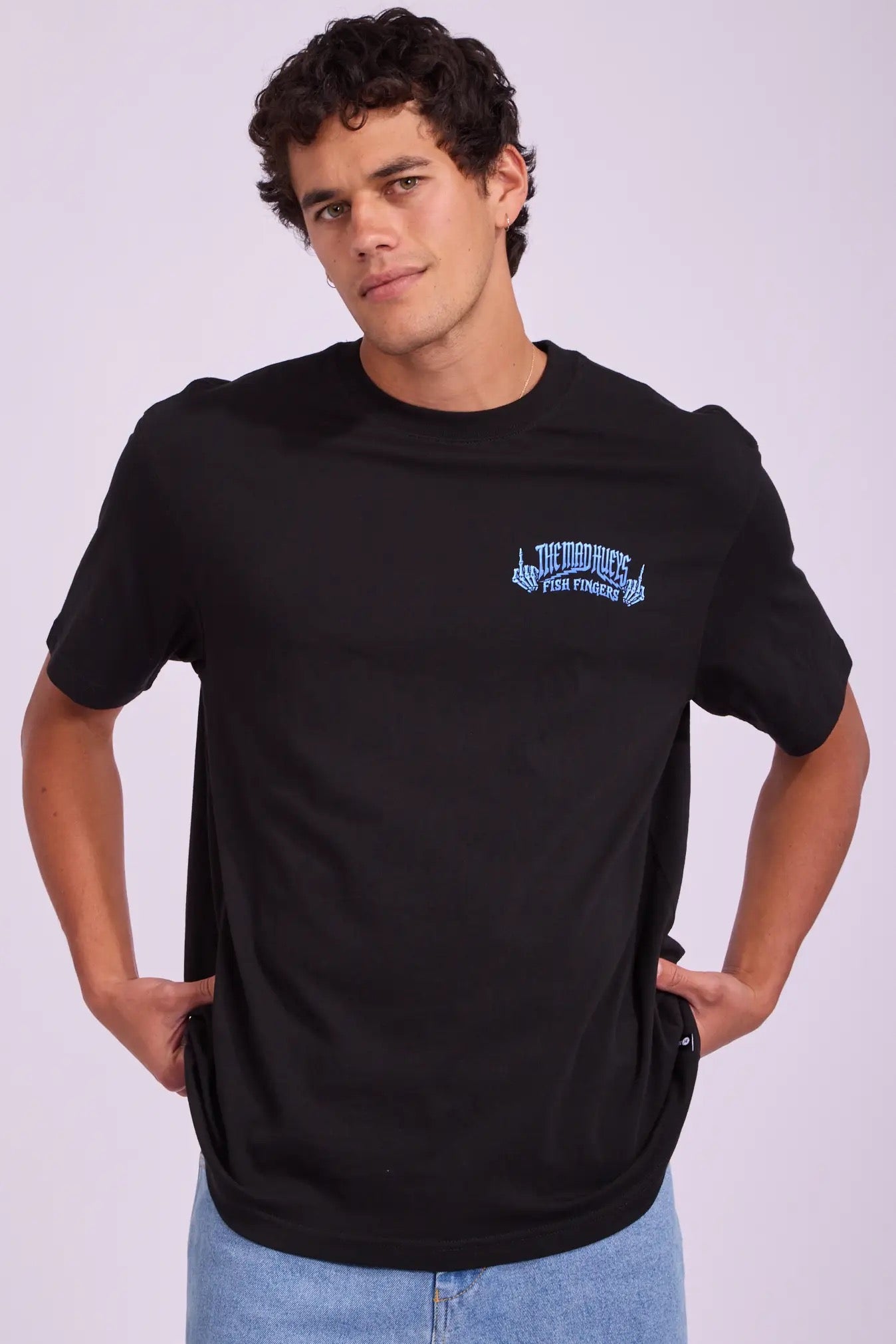 Mad Hueys Fish Fingers Tee Black