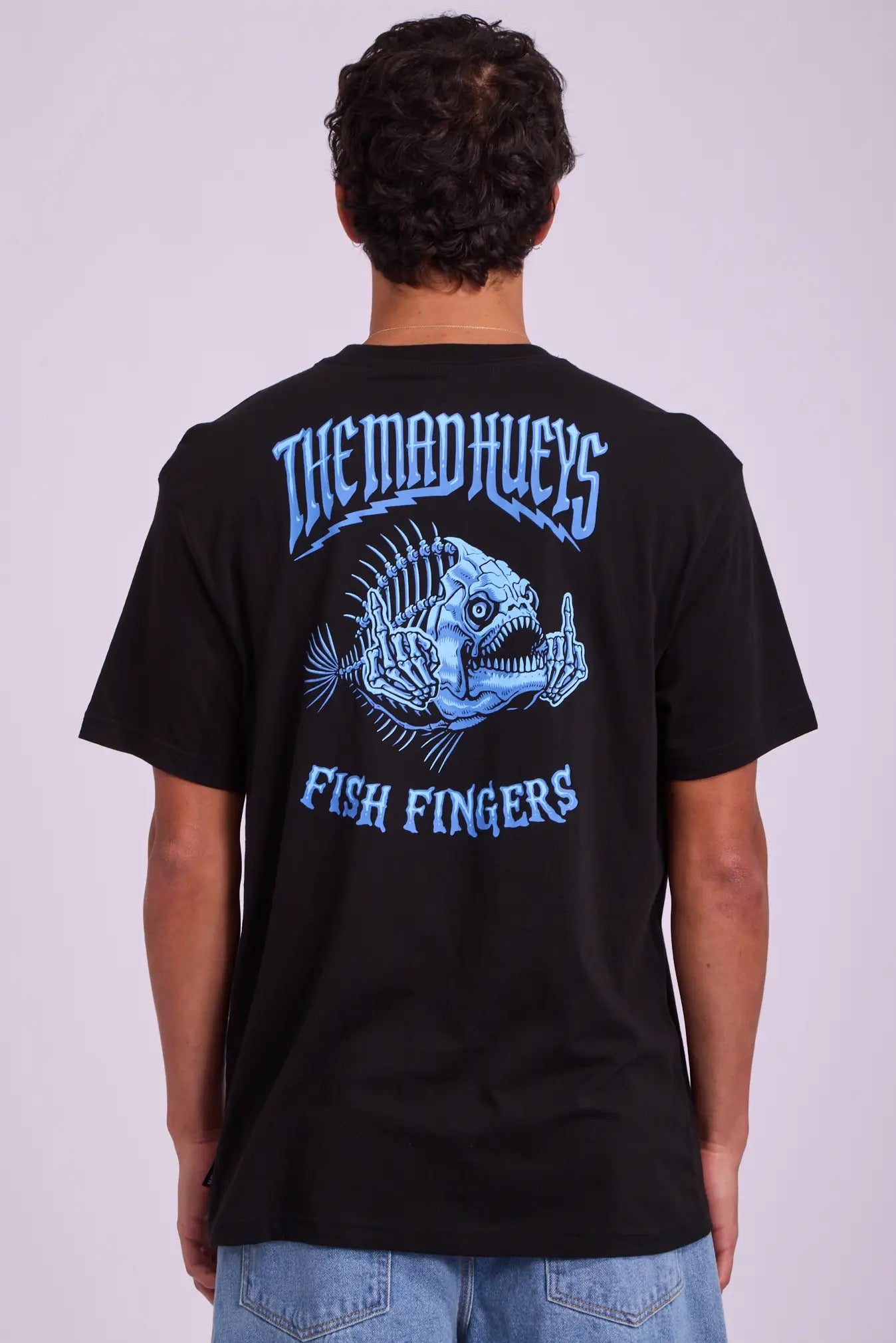 Mad Hueys Fish Fingers Tee Black