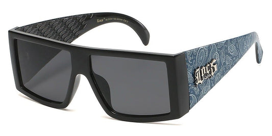 LOCS SUNGLASSES (BANDANA OUTSIDE ARM BLUE)