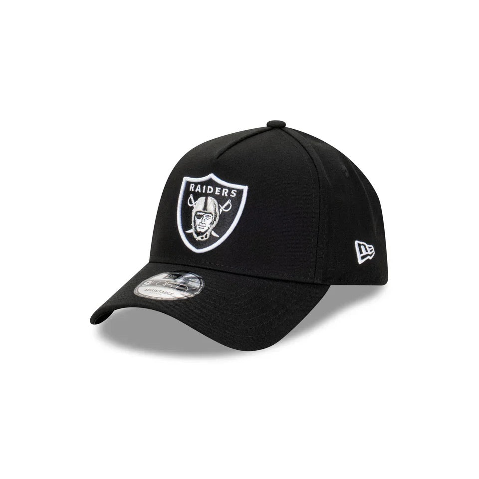 NEW ERA 940 A-FRAME RAIDERS CAP - BLACK WHITE
