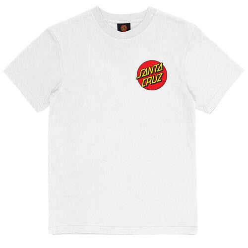 Santa Cruz Youth Classic Dot Chest Tee White