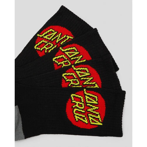 Santa Cruz Classic Dot Youth Crew Socks 4 Pack Black