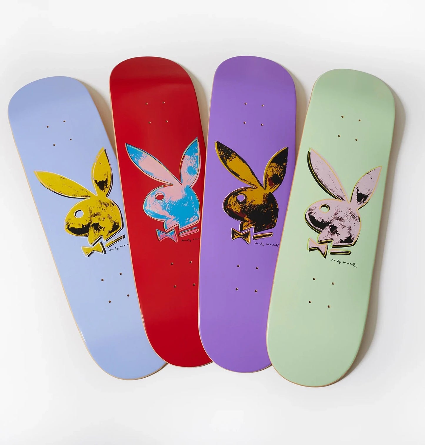Color Bars x Playboy Andy Warhol bunny Skateboard Set 8.25" rare!