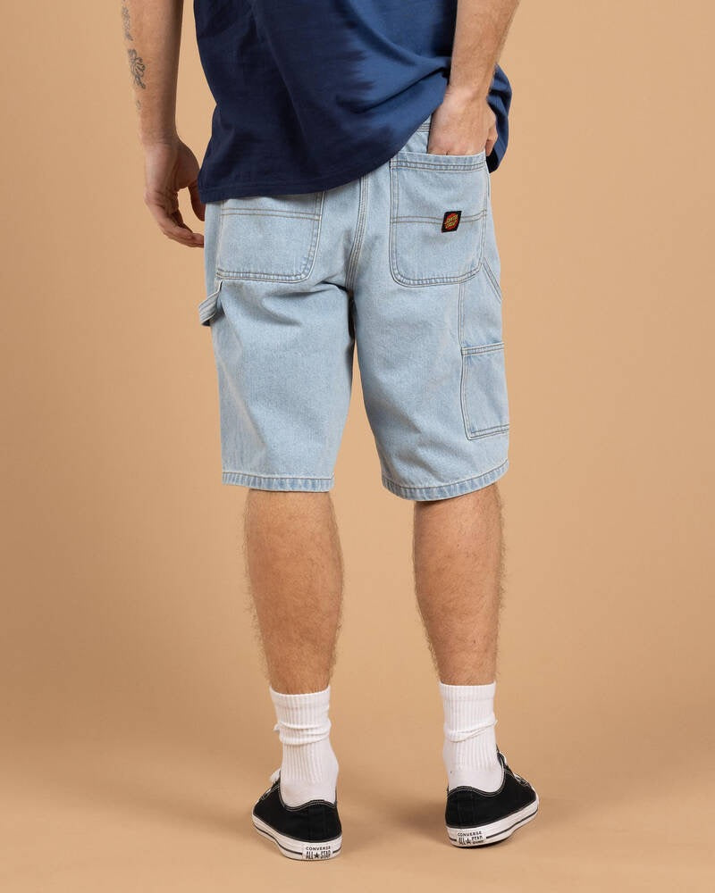 Santa Cruz Classic Dot Carpenter Jean Shorts Mens Light Indigo