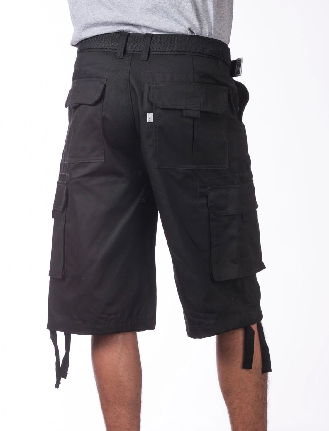Pro Club Twill Cargo Short With Belt Men's Black