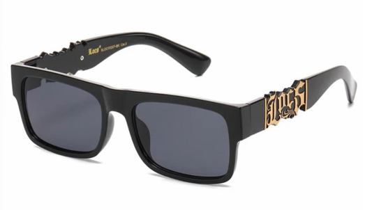 LOCS SUNGLASSES - LOC91207 BK - GOLD LOGO